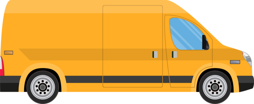 delivery truck van isolated on white background.