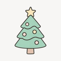 Minimalist pastel Christmas tree illustration.