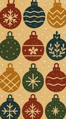 Festive vintage ornament pattern mobile wallpaper