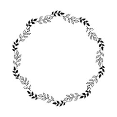 Christmas Wreath with Holly Leaves, vector illustration