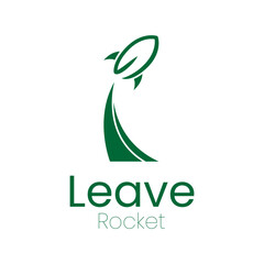 leave rocket logo in green color