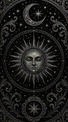 Fototapeta premium Celestial sun moon cosmic elegance mobile wallpaper