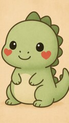 Obraz premium Cute dinosaur cartoon wallpaper