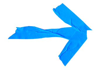 Arrow shape sticky blue paper masking tape cut out design element
