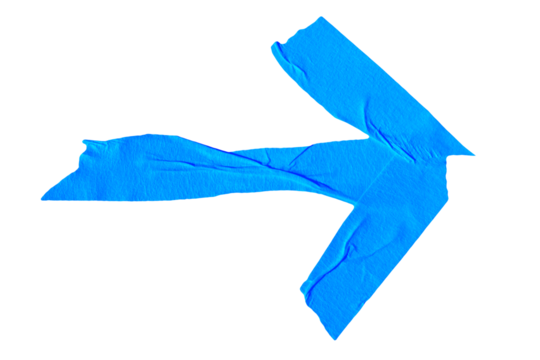 Arrow shape sticky blue paper masking tape cut out design element
