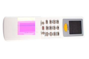 Air conditioner remote control on a white background