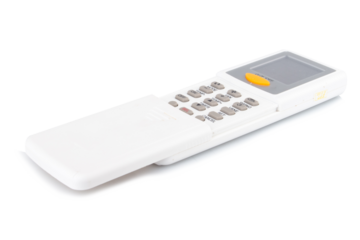 Air conditioner remote control on a white background