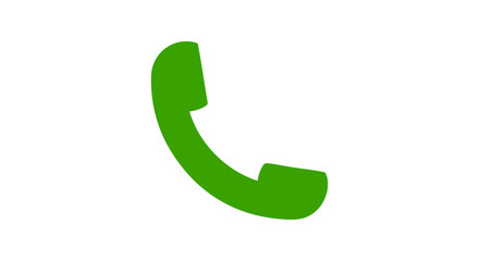 Phone Icon – Green Call Receiver Vector, Simple Contact Graphic 