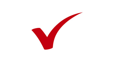 Curved Red Tick Icon – Bold Checkmark Warning Vector - yes and no check mark