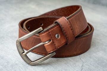 brown leather belt