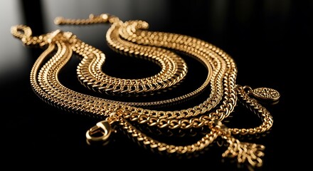 Elegant Gold Necklace - A Luxurious Statement Piece for Special Occasions.