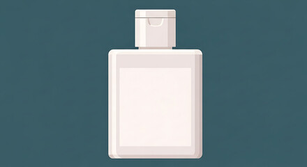 White cosmetic bottle with a flip top cap vector illustration.