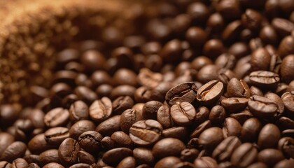 Fototapeta premium Generated Image Hyper-detailed macro shot of the inside of a coffee bean grinding, showing textured surfaces and tiny particles mid-air. 2