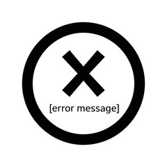 Error message icon on a transparent background with a bold design