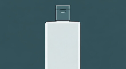White plastic cosmetic bottle with a translucent flip top cap.