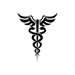 Caduceus of Hermes healthcare icon for medical apps and websites. Vector Illustration