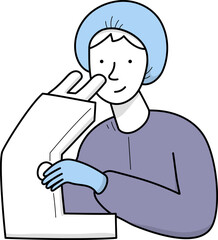 Woman with Microscope