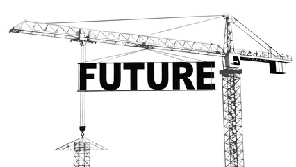 High contrast industrial scene featuring a massive crane performing a heavy lift against a stark background showcasing engineering and construction power