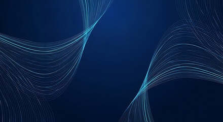 Abstract blue digital waveform with glowing particles