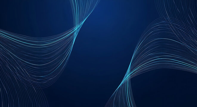 Abstract blue digital waveform with glowing particles
