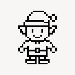 Fototapeta premium Pixelated elf character illustration.