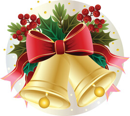 shiny bell decoration ribbon christmas