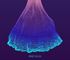 Abstract scientific background.  Illustration of a particle network. 3D grid surface.  Vector for brochure, poster, cover, card, presentation, flyer or banner.