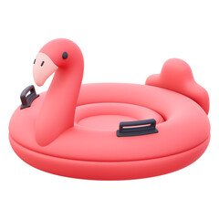 flamingo swim ring 3d illustration