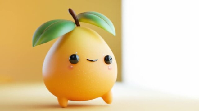3d langsat fruit character pale yellow skin Videos