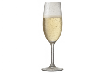 Champagne flute filled with sparkling wine, celebrating parties, events, and new year toasts