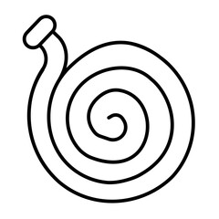 Hose for irrigation with water thin line icon, spring season concept. Vector graphics. Water hose, gardening sign on white background, style icon mobile or web design.