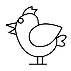 Obraz premium Chicken child thin line icon, spring season concept. Vector graphics. Small chick animal, farming sign on white background, style icon mobile or web design.