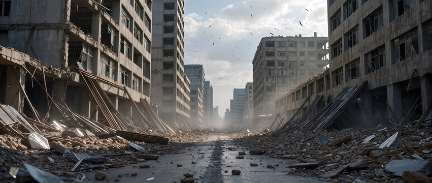 Post-Apocalyptic Abandoned City Street