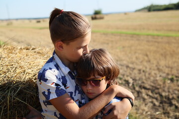 brothers huging each other