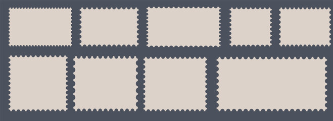 Blank postage stamp clean postage stamp isolated on white background.