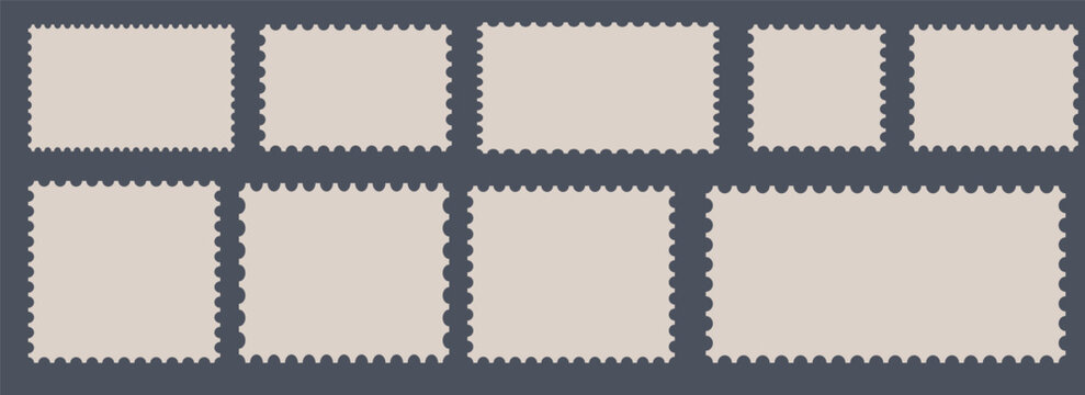 Blank postage stamp clean postage stamp isolated on white background.