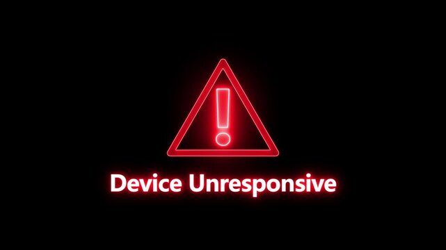 Device Unresponsive alert Icon with binary code background. Attention grabbing icon highlights the importance of digital safety in today's interconnected world.