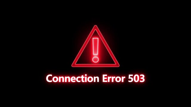 Connection Error 503 alert Icon with binary code background. Attention grabbing icon highlights the importance of digital safety in today's interconnected world.
