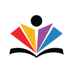 “Colorful Abstract Book Education Logo Vector – Learning, Knowledge, Literacy Icon Design”
