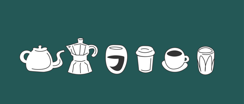 Coffee drinks set of elements