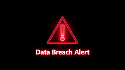 DATA BREACH ALERT alert Icon with binary code background. Attention grabbing icon highlights the importance of digital safety in today's interconnected world.