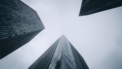 Modern city skyscrapers reaching towards the sky, showcasing their architectural brilliance
