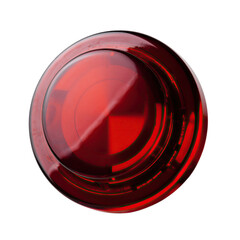 Red Sphere With Concentric Circles and Angular Reflections Isolated on Black Background