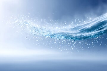 Wave Cascade: A dynamic wave crashes, creating a captivating display of movement, texture and fluidity with gentle gradient tones. 