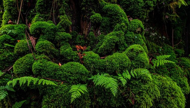 dark green moss fern texture