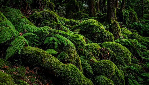 dark green moss fern texture