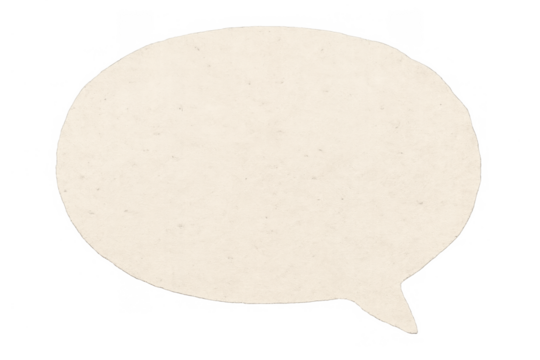 White textured speech bubble icon representing communication, conversation, or a comment. Useful for digital design and social media concepts