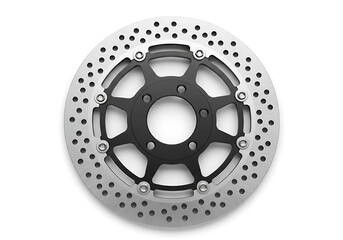 Motorcycle brake disc rotor isolated on white background