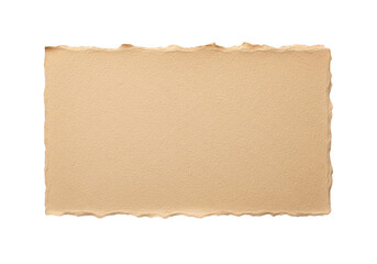 A torn piece of brown craft paper with rough edges, isolated on a transparent background