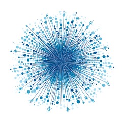 Obraz premium Abstract blue network connections exploding outward